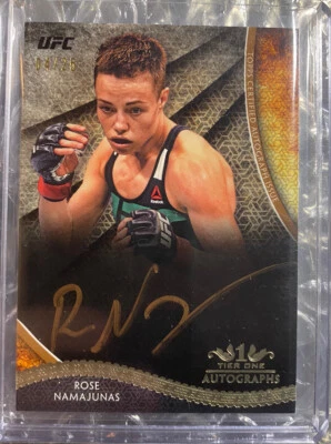 2018 Topps UFC KO  THUG ROSE NAMAJUNAS /25 TIER ONE! BRONZE INK AUTO! CHAMPION - Image 1 of 2