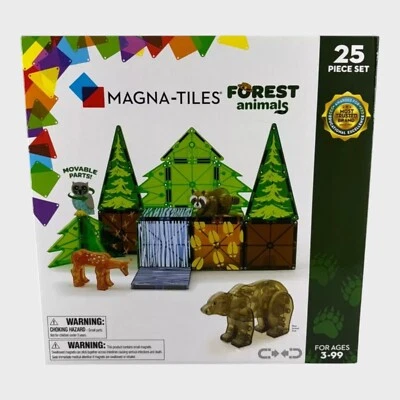 MAGNA-TILES Animales del Bosque 25 Piezas Juego de Construcción Magnética - Totalmente Nuevo Foto 1 de 4
