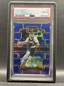 2023 Select Blue Cracked Ice Prizm Luka Doncic #51 PSA 10 - Picture 1 of 4