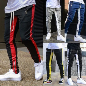 Herren Jogginghose Gestreift Freizeit Fitnessraum Jogging Sweat Hose ¬ - Bild 1 von 19