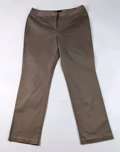 M & S Modern Slim Mink Stretch Cotton Trousers Size 14 Short W33 L27.5 - Picture 1 of 3