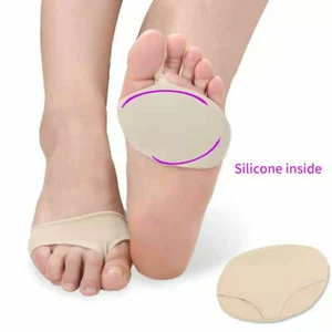 6 Ball of Foot Slip On Cushions Fabric Metatarsal Gel Pads Pain Relief Sleeve US - Picture 1 of 6