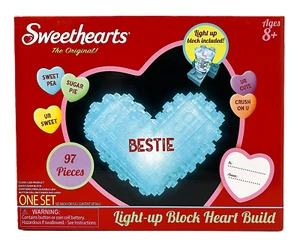 Sweethearts The Original Light Up Block Heart Build BESTIE 97 Pieces Stickers - Picture 1 of 3
