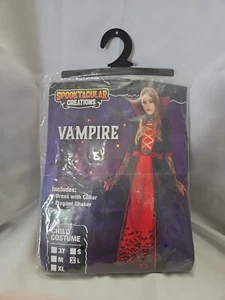 Royal Vampire Costume for Girls Deluxe Set Gothic Victorian Vampiress - Picture 1 of 4