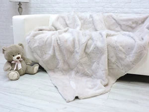 Echt Lammfell Fell Überwurf: Creme große Decke 647 - Bild 1 von 9