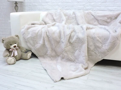 Echtes Lammfell Fell Überwurf: Groß Creme Decke 647 - Bild 1 von 4