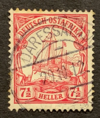 Travelstamps: 1905 GERMANY EAST AFRICA STAMPS Kaiser’s Yacht 7½h Used - Image 1 of 4