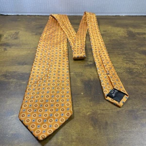 ERMENEGILDO ZEGNA Herren Seidenkrawatte Italienisch Luxus Geometrisch Orange/Blau 60 Zoll - Bild 1 von 18