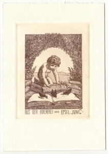 FRANZ GEHRI: Exlibris vor Emil Jung, 1910 - Imagen 1 de 1