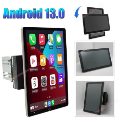 10.1" Android 13.0 Car Stereo Radio GPS 4+64GB Rotatable 2Din Apple CarPlay WiFi - Image 1 of 4