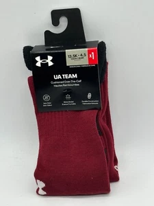 NEW ONE PAIR UNDER ARMOUR UA SOCCER YOUTH OVER THE CALF SOCKS SIZE 13.5K-4.5 - Picture 1 of 35
