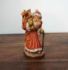 Anri Sarah Kay 6" Jolly St. Nick Santa Claus Wood Carving 352/750 - Oiginal Box - Picture 1 of 13