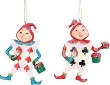 Gisela Graham Two Playing Card Men Christmas Tree Decorations - Novelty Ornament