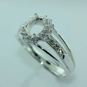 7x5 MM. Oval cut semi-mount ring setting sterling silver 925#036 Pre order - Picture 1 of 3