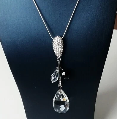 XXL Kette Halskette mit großem Kristall und Strass Feng Shui Style super schön - Bild 1 von 3