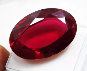 Certified 57.10 Ct Natural Red Ruby Oval Cut Stunning Loose Gemstone - Picture 1 of 3