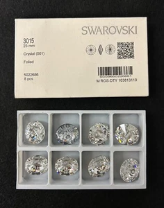 NEW Swarovski 3015 Crystal Buttons 23mm - Clear, Round, Foiled - Picture 1 of 2