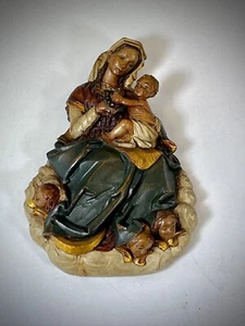 Small carving Mother of God Mary with child Merano 1968 by M. DEMETZ - Picture 1 of 12