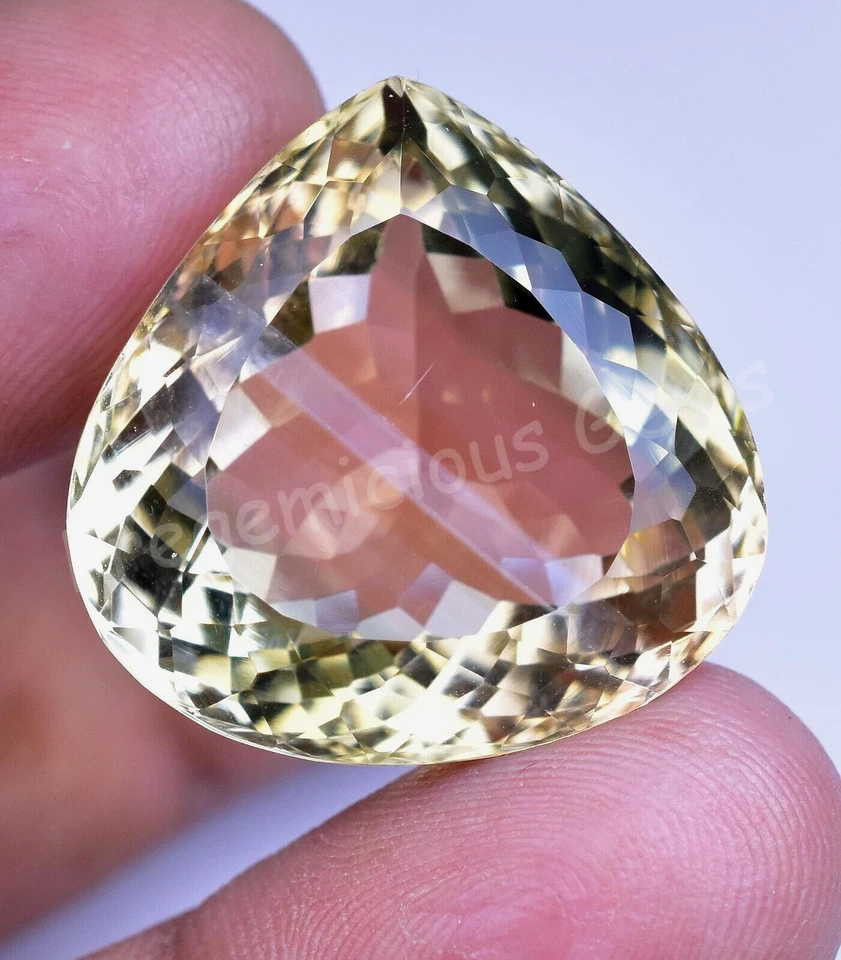 Turmalina amarilla natural impecable 45,20 quilates certificada pera llamativa piedra preciosa suelta Foto 1 de 4