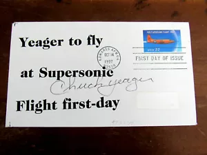 CHUCK YEAGER SPEED OF SOUND ACE PILOT SIGNED AUTO X-1 FDC 1997 COVER JSA BEAUTY - Picture 1 of 3