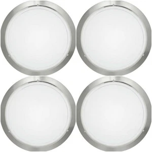 4 x Eglo 83162 'Planet1' Circular Ceiling Light Fittings E27 Satin Nickel - Picture 1 of 3