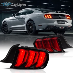 VLAND 2Pcs Red LED Tail Lights For 2015-2021 Ford Mustang w/ Sequential & 5Modes - Picture 1 of 12