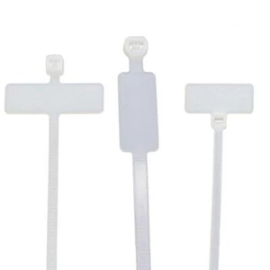 Cable tie + Labelling field 100/110x2,5mm 200x4,8mm White inscribable - Picture 1 of 4