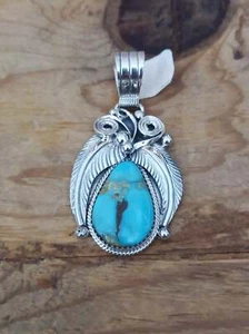 Navajo Turquoise and Sterling Silver Pendant; PD6-3 - Picture 1 of 2
