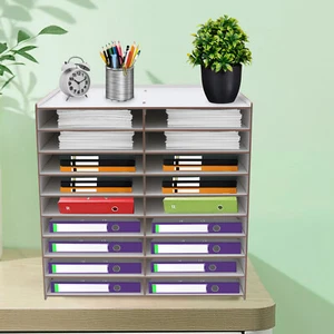 Large Desk Document File Organizer Letters Paper Holder Rack Data Manager Shelf - Picture 1 of 13