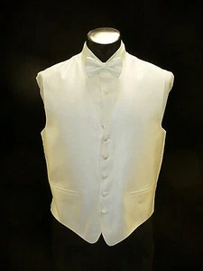 Formal Vest Full Back - White Herringbone Vest VF704 - Picture 1 of 1