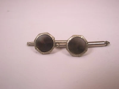 SINGLES (2) 5/16" Gris Mop Octágonos Vintage Formal Esmoquin Baile de graduación Camisa Tachuela c2003 Foto 1 de 4