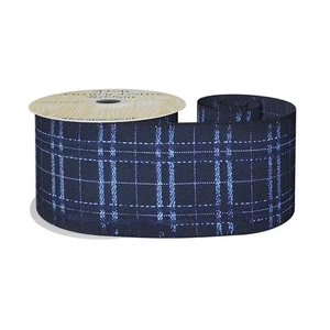 Marineband mit metallischen königsblauen Karos 63 mm x 10 Yard Weihnachten Scottish Burns - Bild 1 von 1