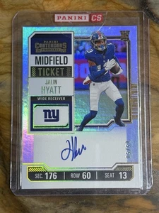 2023 Panini Contenders #115 Jalin Hyatt Midfield Ticket AUTO #/50 Giants - Picture 1 of 2