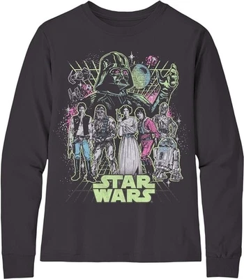 Boys' Star Wars Group Character and The Mandalorian Long Sleeve Crewneck... - Image 1 of 4