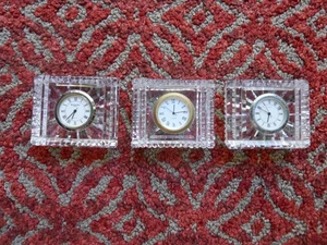 3 Stück!  Waterford Kristall Uhren. Briefbeschwerer/Tischuhren. Ungetestet. - Bild 1 von 5