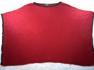 Poncho Suéter Lauren Ralph Lauren Para Mujer L/XL Rojo Modal Seda Lino Lana - Imagen 1 de 19