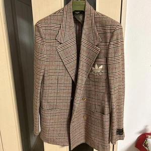 Gucci X Adidas Check Pattern Tailored Jacket Size 52 - Picture 1 of 6