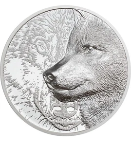  Mystic Wolf 1 Oz Silbermünze 500 Togrog Mongolei 2021 PP - Bild 1 von 3