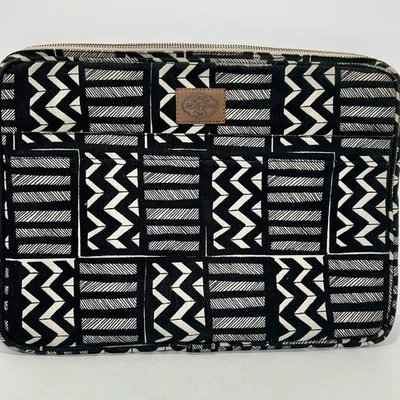 JOHN ROBSHAW Laptop Bag/Sleeve Textiles Home Black/Beige 11"H x 15.5"W x 1"D NEW - Image 1 of 4