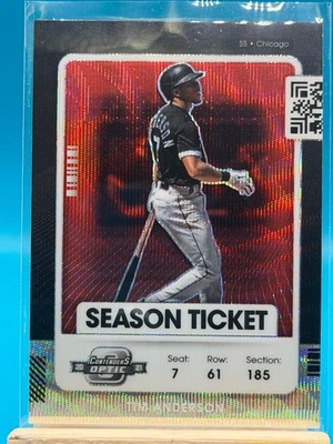 2021 Contenders Optic Season Ticket Red #90 Tim Anderson - Chicago White Sox - Image 1 of 4