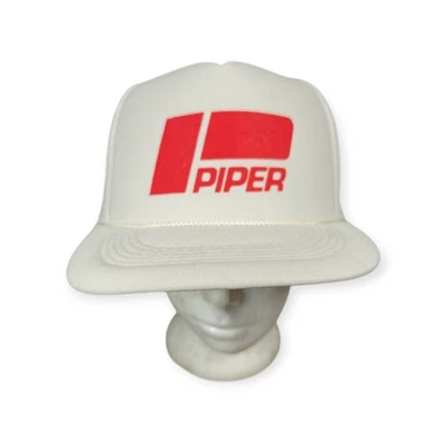 Piper Aircraft Trucker Hat Cap Vintage Snapback Aviation Piper Club Red Logo - Image 1 of 4