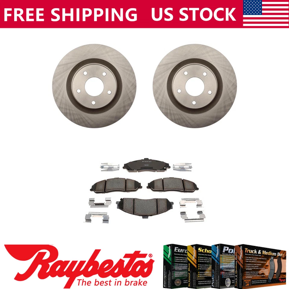 Rotores de freno delanteros + pastillas de freno de cerámica y herrajes para Cadillac XLR 2004-2009 Foto 1 de 4