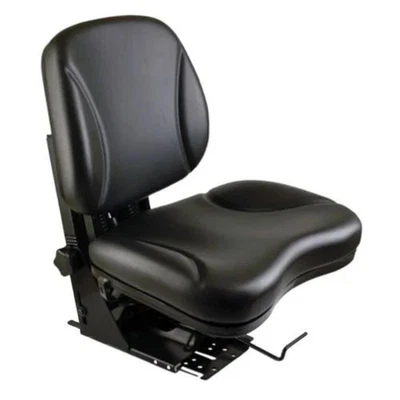 Seat Assembly - Black Vinyl Flat Back Mechanical Suspension fits John Deere - Image 1 of 2