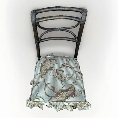 McGuire Vintage Small Black Chair Signed Lightweight W Cushion - Image 1 of 4