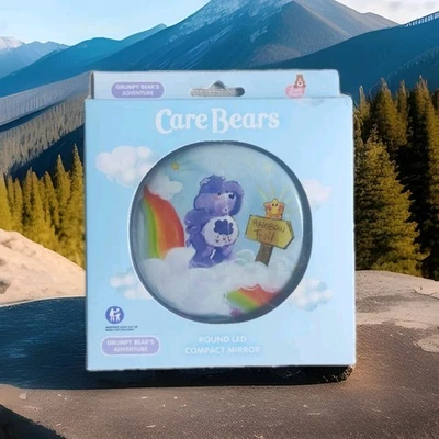 🌈NEW! Care Bear LED Compact Mirror Grumpy Bear Adventures  3x Magnify top  - Image 1 of 4