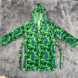 Minecraft Robe Kids Medium (8) Green Allover Graphic Creeper Print - Picture 1 of 7