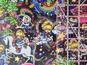 Custom Printed Smooth Faux Leather Vinyl Roll Rainbow Brite 80s Cartoon 12x54 - Picture 1 of 2