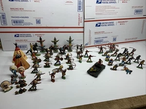 Vintage Herald Cowboys And Indians Britains LTD Lot of Over 50 Pieces, 7609 Read - Picture 1 of 24