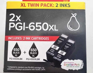Genuine Canon PGI650XLBK Black Ink Cartridge Twin Pack 650XL - Picture 1 of 2