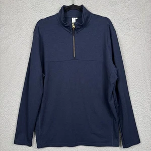 State & Liberty Pullover Mens L Navy 1/4 Zip Performance Stretch Preppy Office - Picture 1 of 7